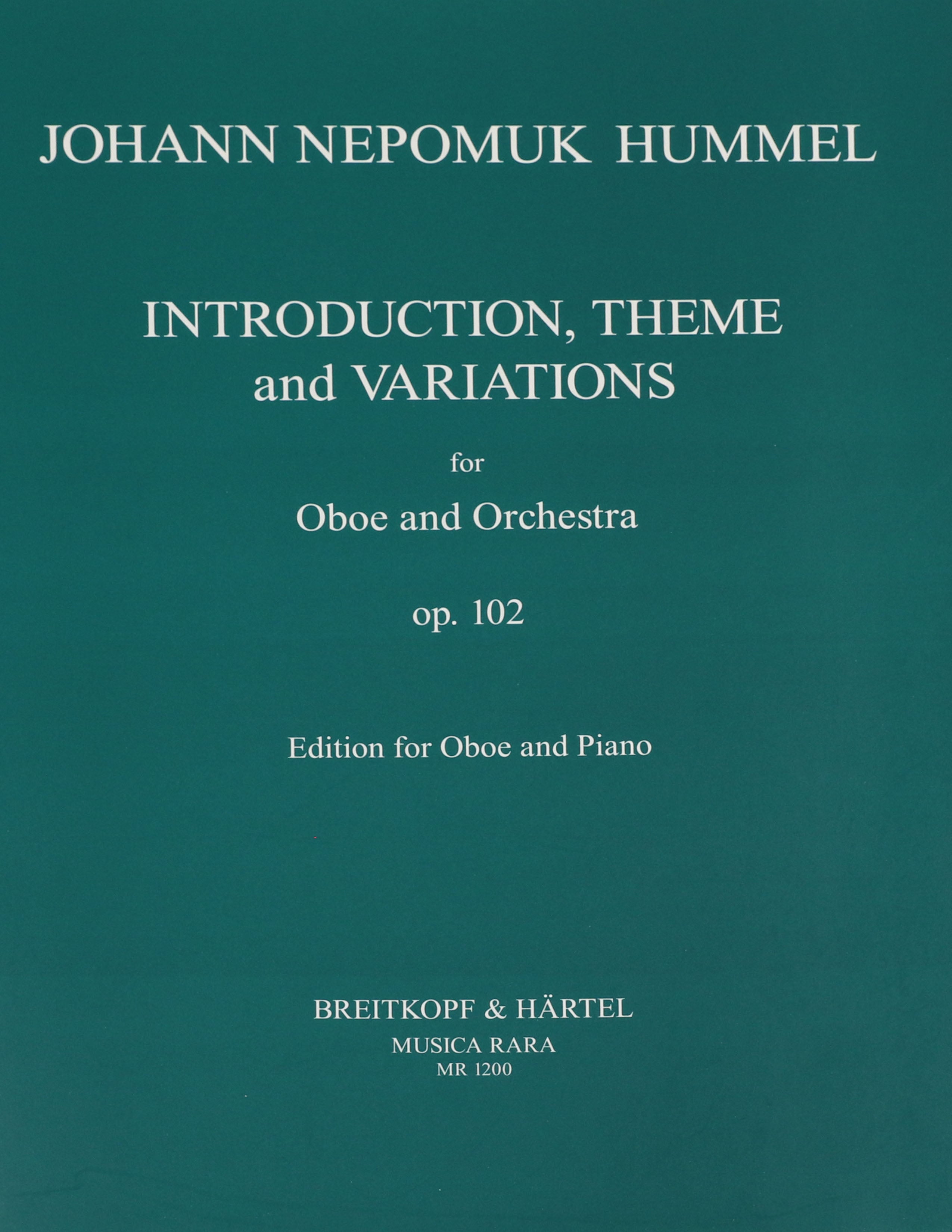 Hummel, Johann Nepomuk - Introduction, Theme, and Variations – RDG